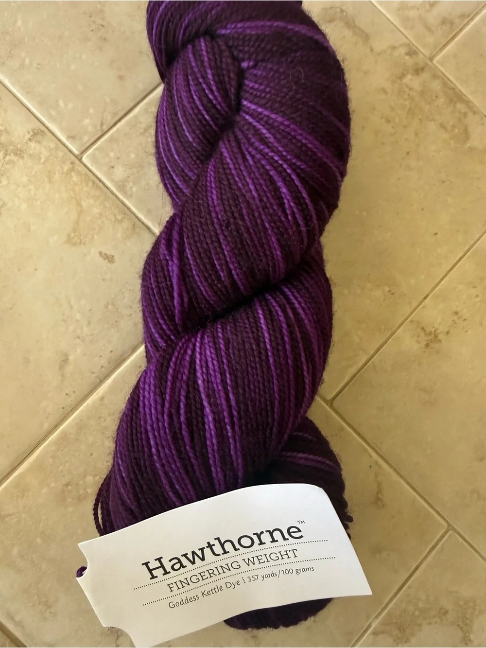 Hawthorne Fingering Weight Yarn - Variegated Purple Goddess